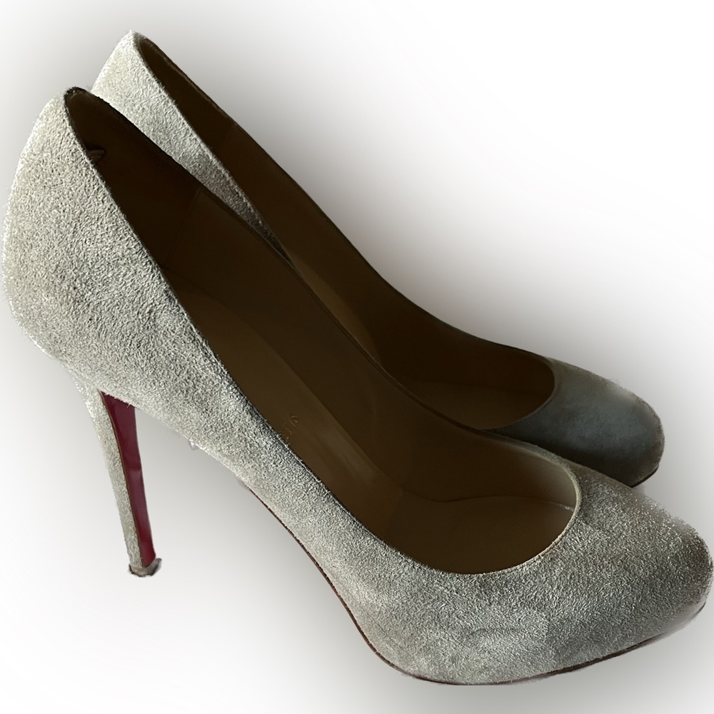 Christian Louboutin Grey suede pumps - Picture 1 of 7